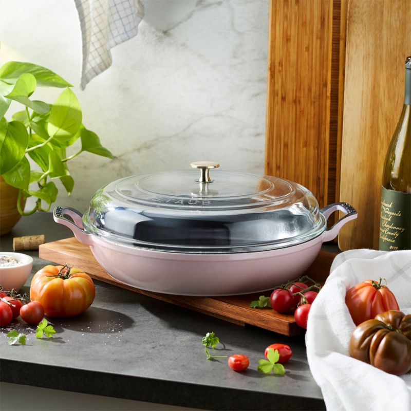 Staub ® 3.5-Qt. Peony Pink Braiser with Glass Lid - image 5 of 9