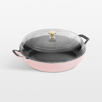 Staub ® 3.5-Qt. Peony Pink Braiser with Glass Lid