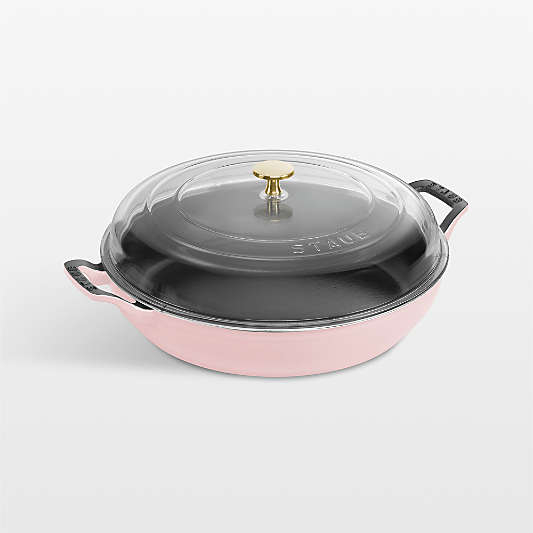 Staub ® 3.5-Qt. Peony Pink Braiser with Glass Lid