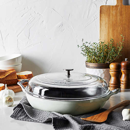 Staub ® 3.5-Qt. White Truffle Braiser with Glass Lid
