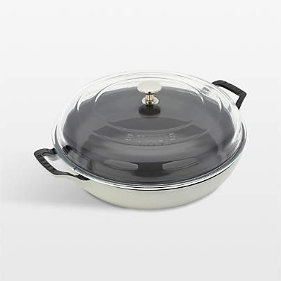Staub ® 3.5-Qt. White Truffle Braiser with Glass Lid
