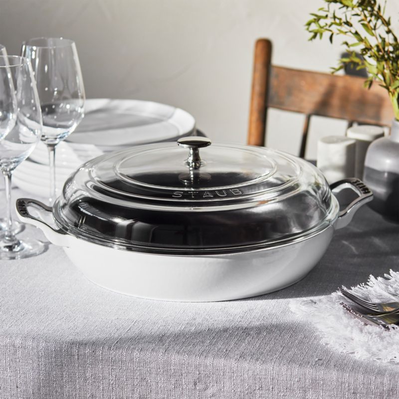 Staub ® 3.5-Qt. White Braiser with Glass Lid - image 2 of 3