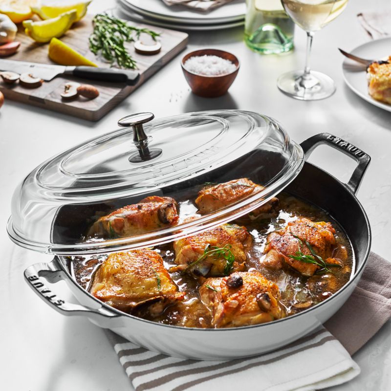 Staub ® 3.5-Qt. White Braiser with Glass Lid - image 1 of 3