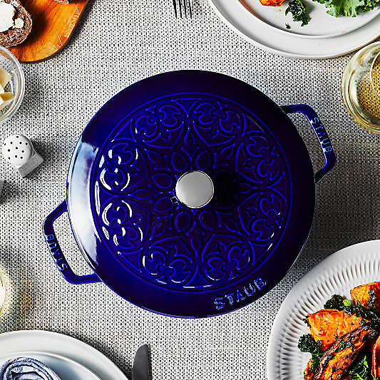 Staub Essential ® Dark Blue 3.75-Qt. Round French Oven with Lily Lid