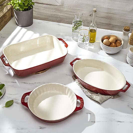 Staub ® Cherry 3-Piece Mixed Baking Dish Set