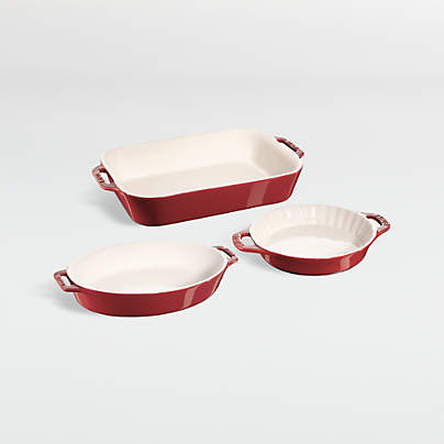 Staub ® Cherry 3-Piece Mixed Baking Dish Set