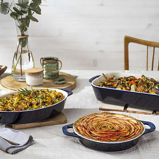 Staub ® Dark Blue 3-Piece Mixed Baking Dish Set