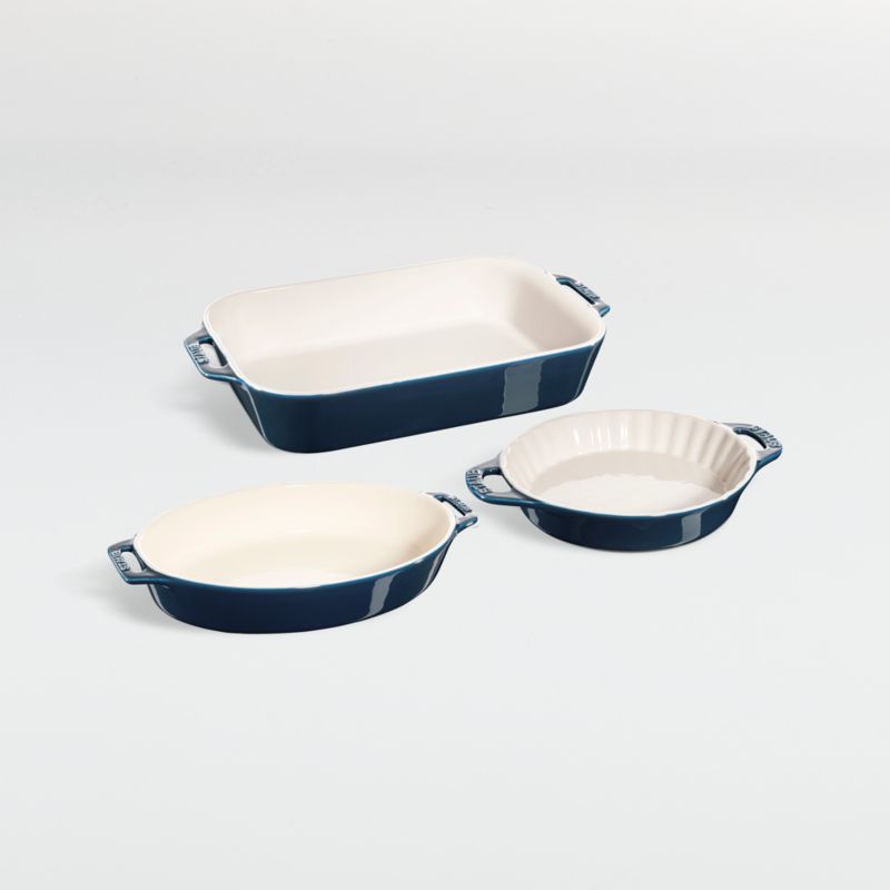 Staub ® Dark Blue 3-Piece Mixed Baking Dish Set - image 0 of 3