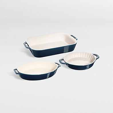 View Staub ® Dark Blue 3-Piece Mixed Baking Dish Set details