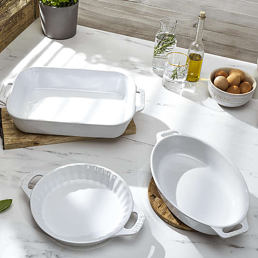 Staub ® White 3-Piece Mixed Baking Dish Set