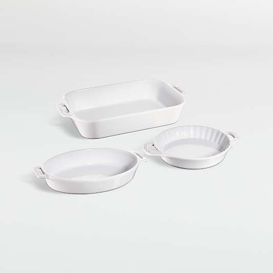 Staub ® White 3-Piece Mixed Baking Dish Set