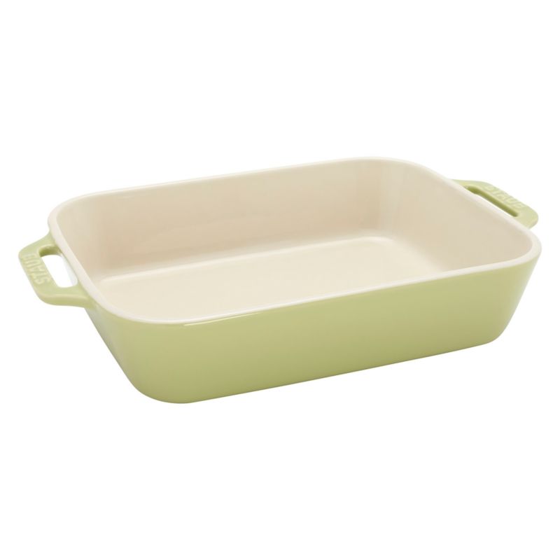 Staub Macaron Light Green 3-Piece Rectangular Stoneware Baking Dish Set - image 4 of 7