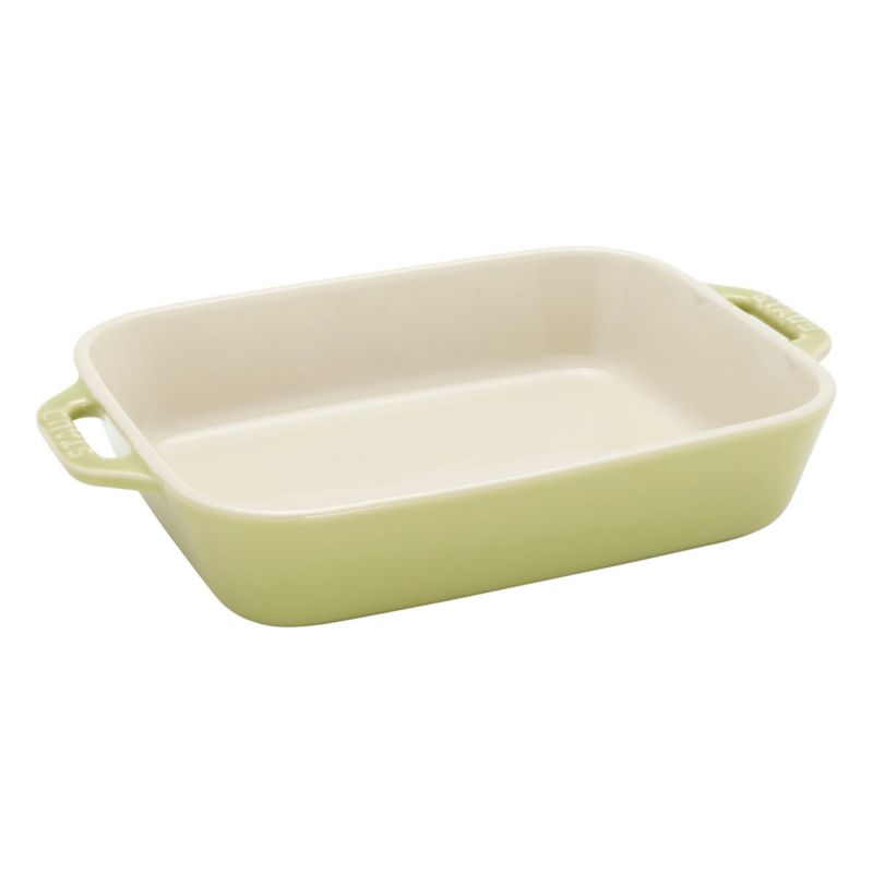 Staub Macaron Light Green 3-Piece Rectangular Stoneware Baking Dish Set - image 5 of 7