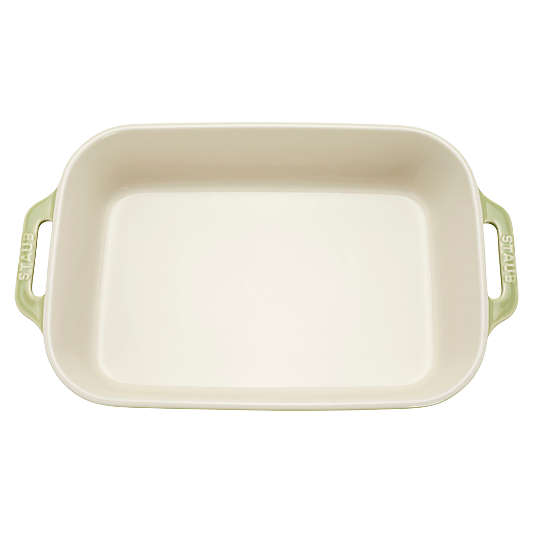 Staub Macaron Light Green 3-Piece Rectangular Stoneware Baking Dish Set