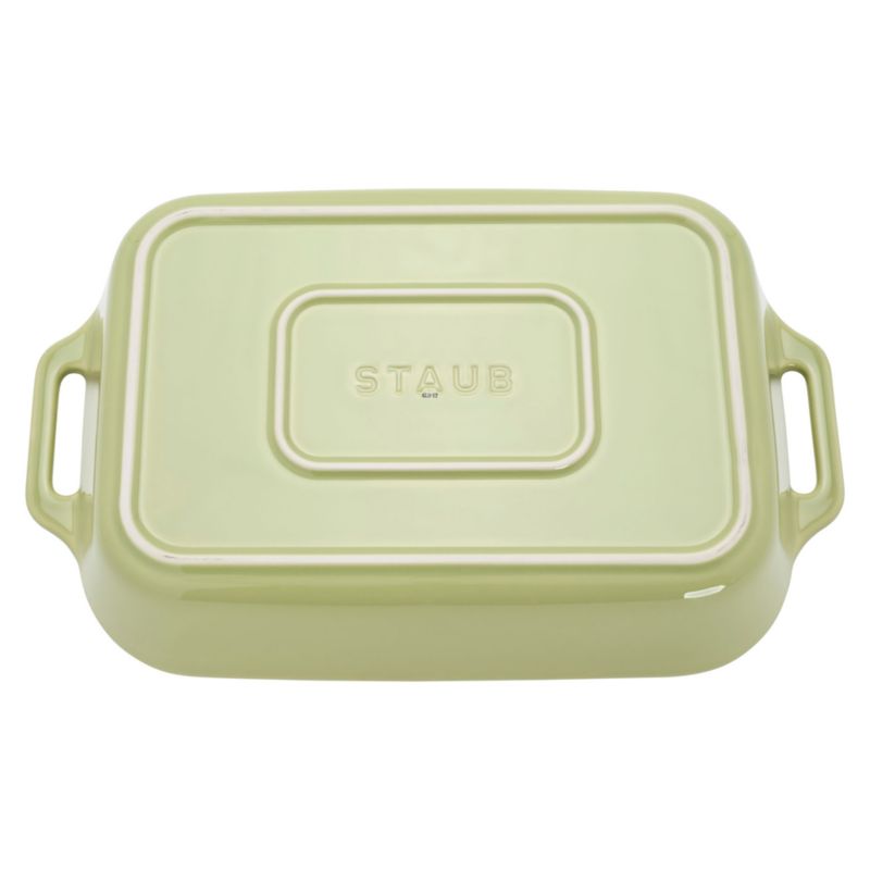 Staub Macaron Light Green 3-Piece Rectangular Stoneware Baking Dish Set - image 3 of 7