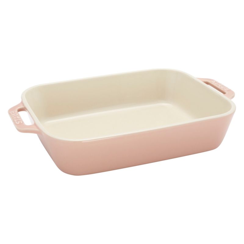 Staub Macaron Light Pink 3-Piece Rectangular Stoneware Baking Dish Set - image 3 of 7