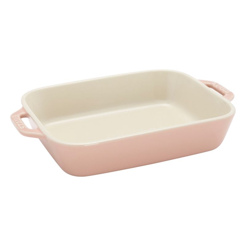 Staub Macaron Light Pink 3-Piece Rectangular Stoneware Baking Dish Set - image 5 of 7