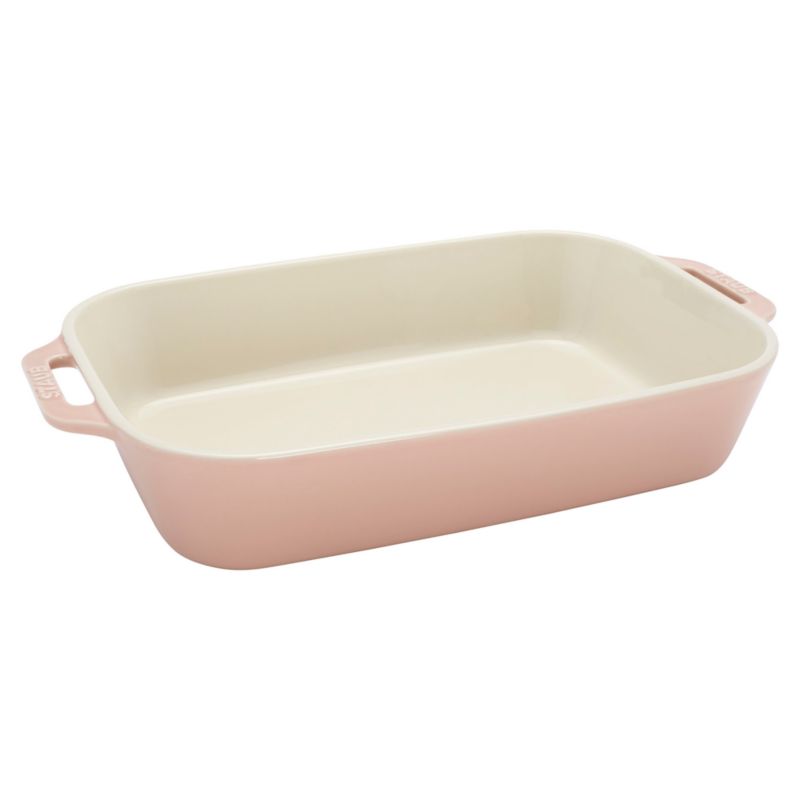 Staub Macaron Light Pink 3-Piece Rectangular Stoneware Baking Dish Set - image 4 of 7