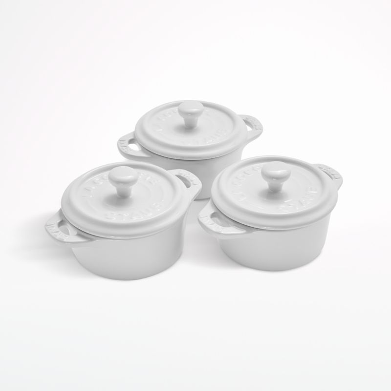 Staub 3-Piece Mini Round Cocotte Set - White