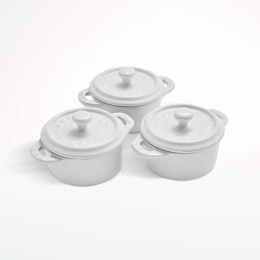 Staub ® White Round Mini Cocottes, Set of 3