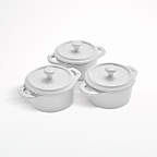 Staub White Round Mini Cocottes, Set of 3 + Reviews | Crate & Barrel
