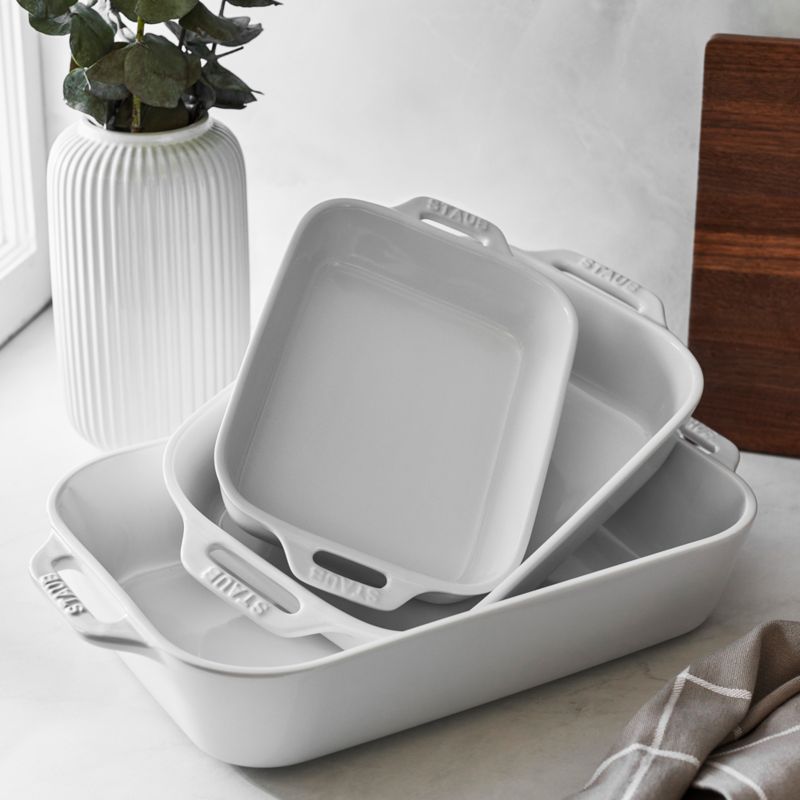 Staub ® White Rectangular Baking Dishes, Set of 3 - image 5 of 9