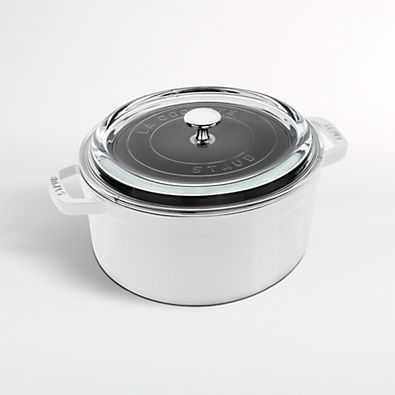 View Staub ® 4-Quart Round White Cocotte with Glass Lid details
