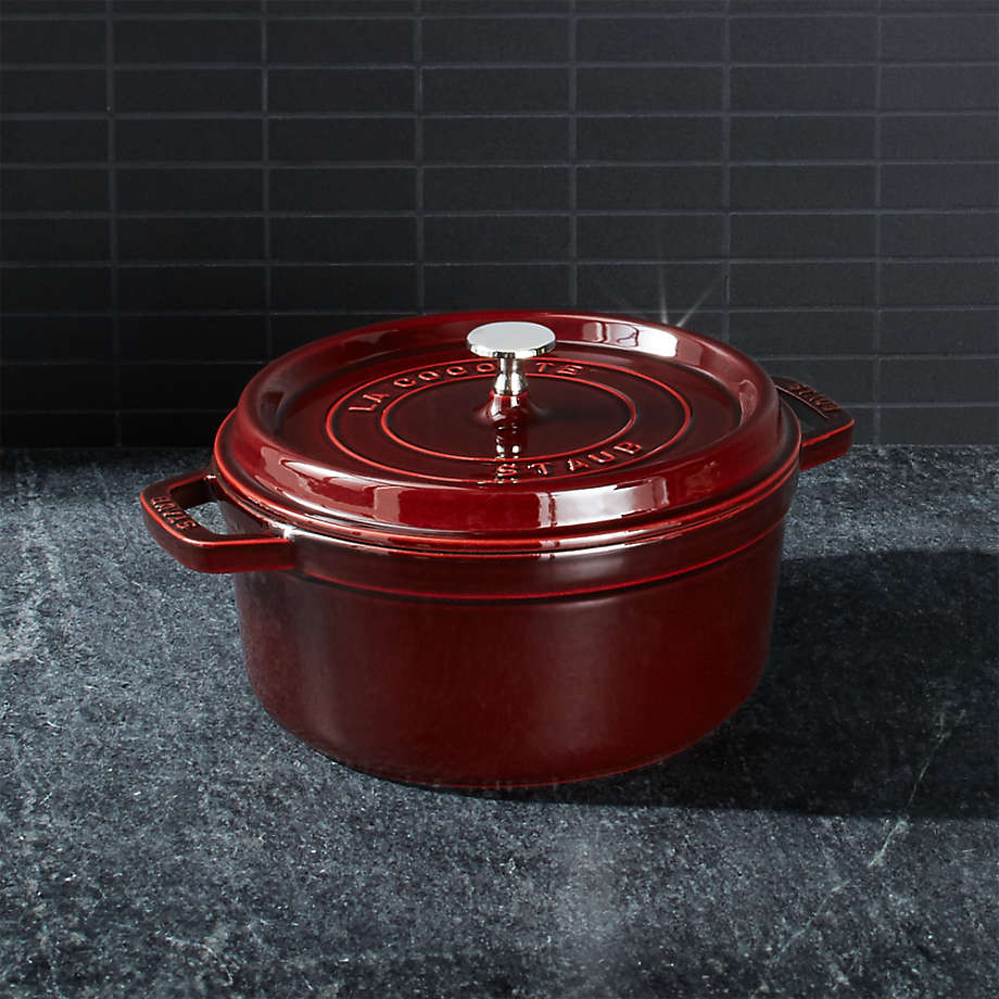 Staub 4Qt Grenadine Round Cocotte + Reviews Crate & Barrel