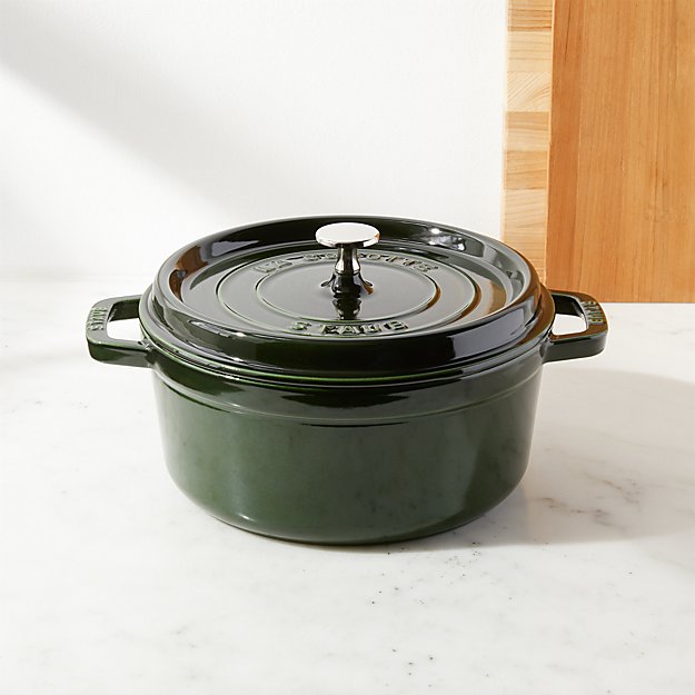 Staub 4-Qt Basil Round Cocotte + Reviews | Crate & Barrel