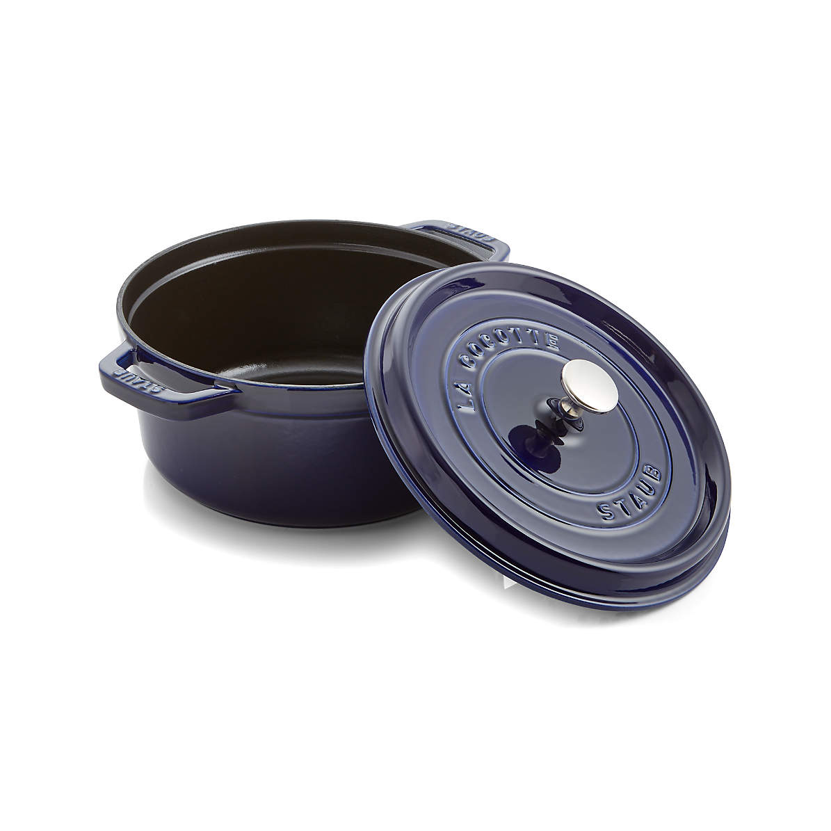 Staub Cast Iron 4-qt Round Cocotte with Glass Lid - Dark Blue, 4-qt - City  Market