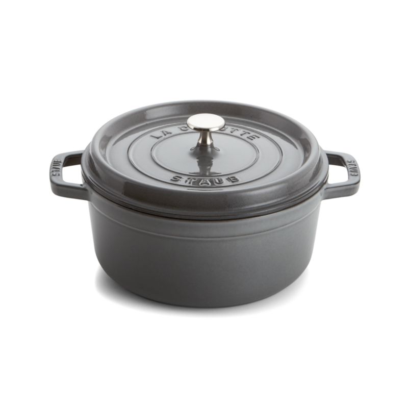 Staub 4-Qt Graphite Round Cocotte | Crate & Barrel