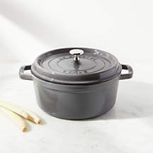 Staub 4-Qt Graphite Round Cocotte + Reviews | Crate & Barrel