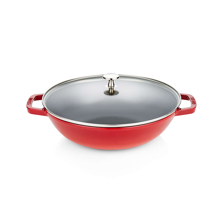 Staub, enameled cast iron Wok cm. 37 with cover