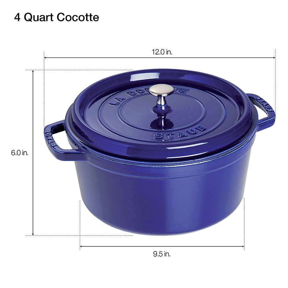 Staub ® 4-Qt Dark Blue Round Cocotte