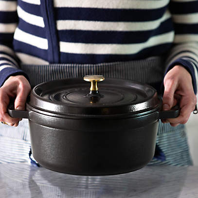 Staub Enameled Cast Iron Embossed Twist Dutch Oven, 4 1/4-Qt.