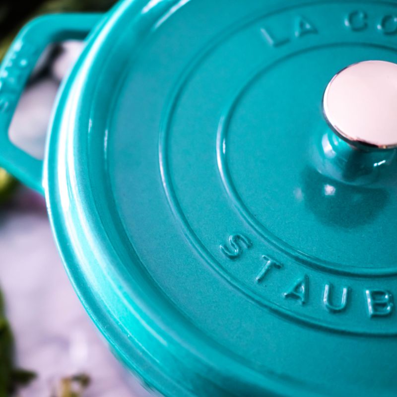 Round Cocotte w/ Glass Lid, 4Qt, Turquoise - Duluth Kitchen Co