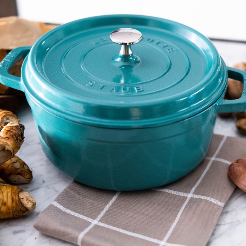 Staub ® 4-Qt Turquoise Round Cocotte - image 1 of 9