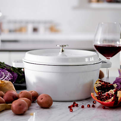  STAUB Cast Iron Dutch Oven 4-qt Round Cocotte, Made in France,  Serves 3-4, Cherry: Dutch Ovens: Home & Kitchen