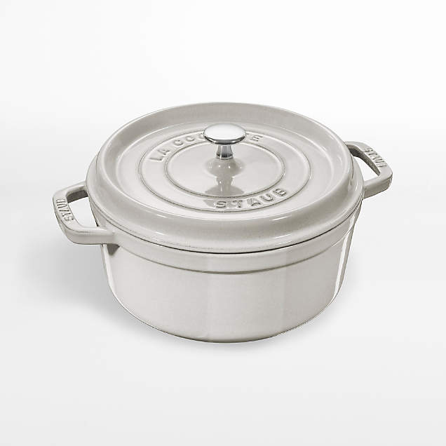 Staub 7-Qt White Cocotte + Reviews | Crate & Barrel