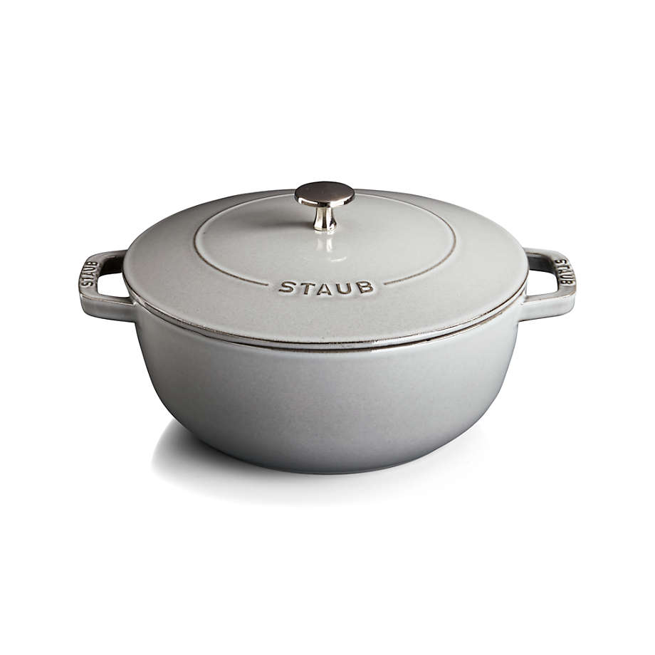 Staub Cast Iron 3.75-qt Essential French Oven with Lilly Lid - Graphite Grey
