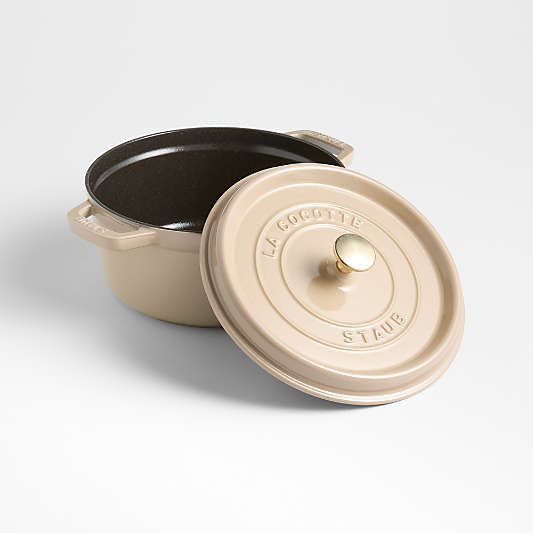 Staub ® Sesame 4-Qt. Round Cocotte with Brass Knob