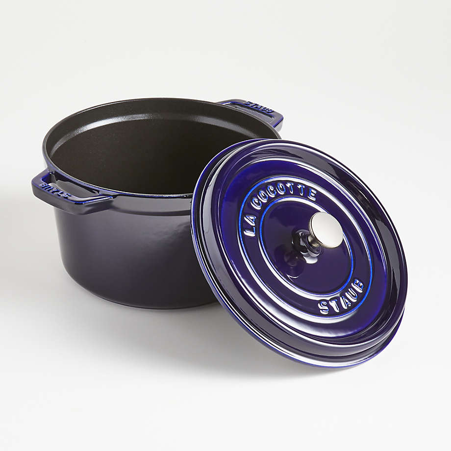 Staub Cast Iron 5.5-qt Round Cocotte - Dark Blue, Made in France