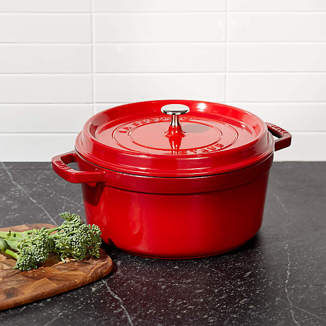 Staub 7Qt Basil Round Cocotte + Reviews Crate & Barrel