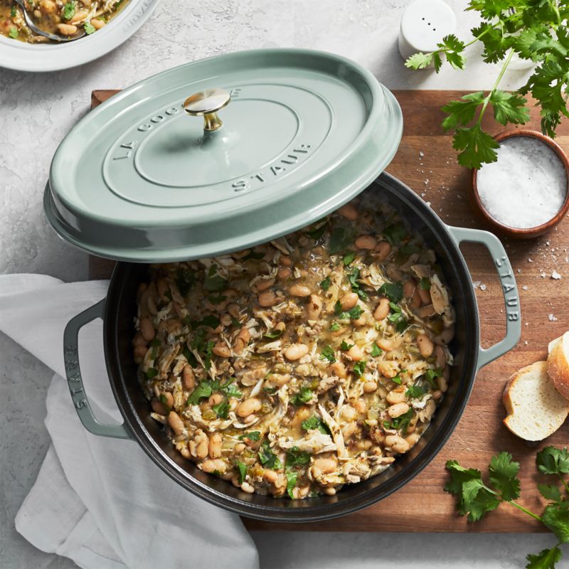 Staub 5.5-Qt. Eucalyptus Round Cocotte + Reviews | Crate u0026 Barrel