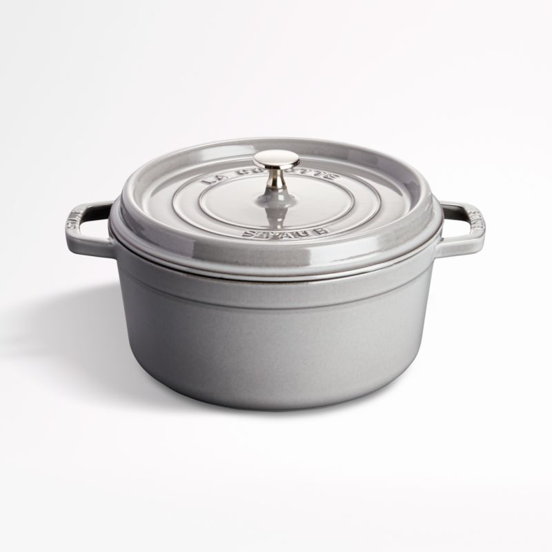 Staub 5.5-Qt Graphite Grey Cocotte + Reviews | Crate & Barrel