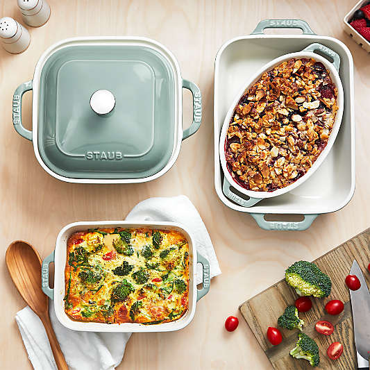 Staub ® 5-Piece Eucalyptus Green Ceramic Baking Dish Set