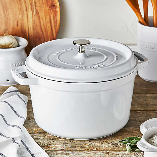 Staub 5-Qt. White Tall Round Cocotte