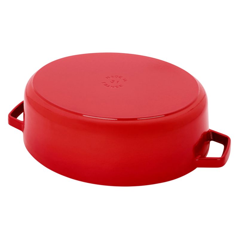 Staub 6.25-Qt. Cherry Enameled Cast Iron Shallow Oval Dutch Oven