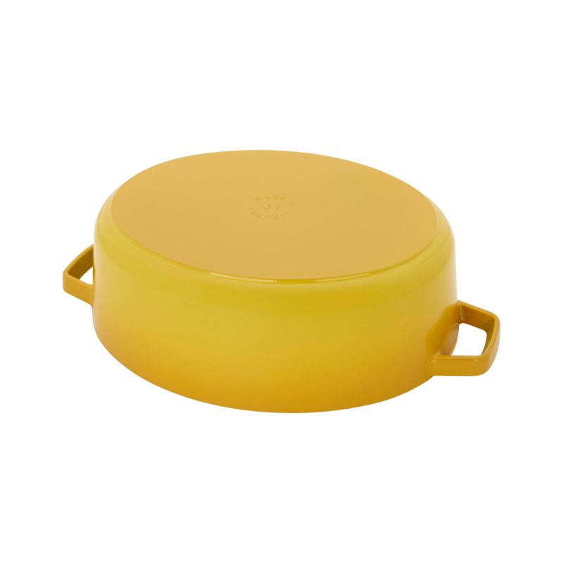 Staub 6.25-Qt. Citron Enameled Cast Iron Shallow Oval Dutch Oven - image 12 of 11