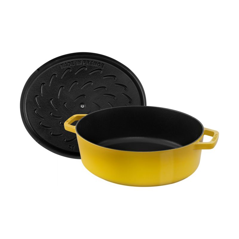 Staub 6.25-Qt. Citron Enameled Cast Iron Shallow Oval Dutch Oven - image 9 of 11